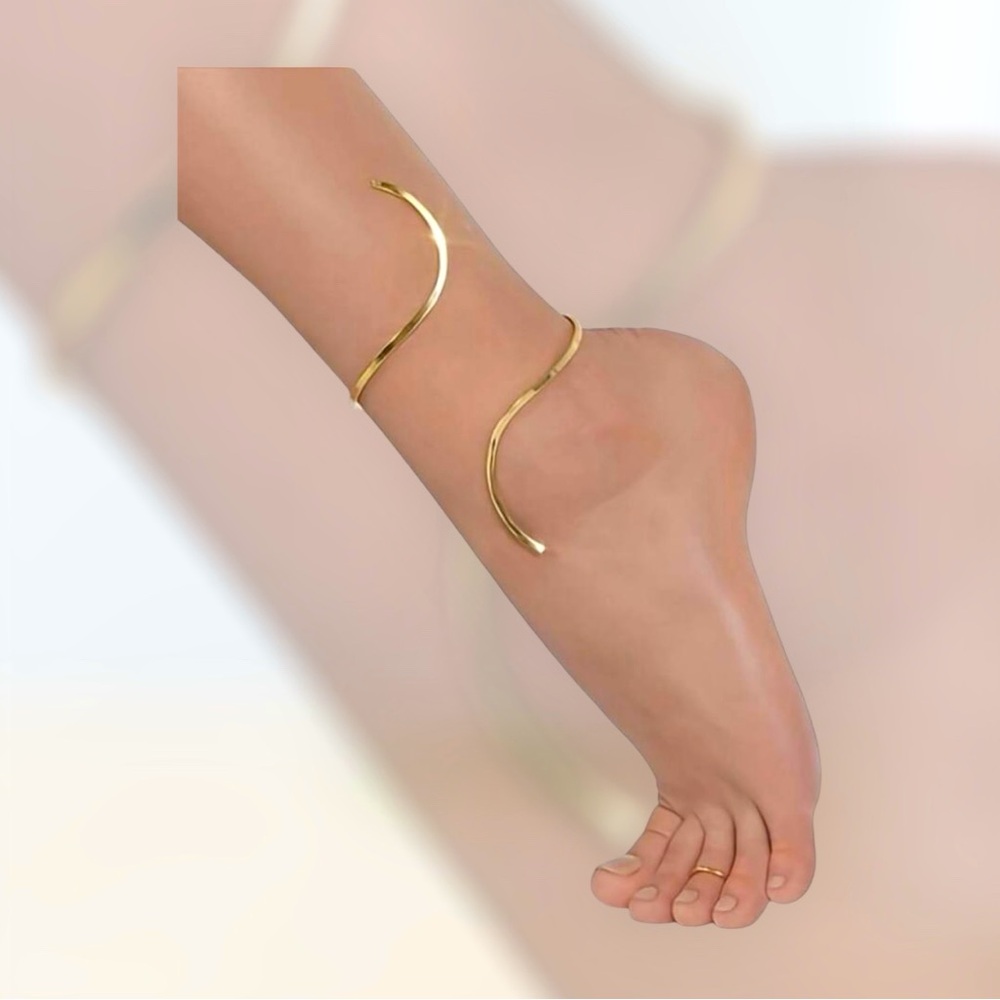 Gold Spiral Ankle Bracelet